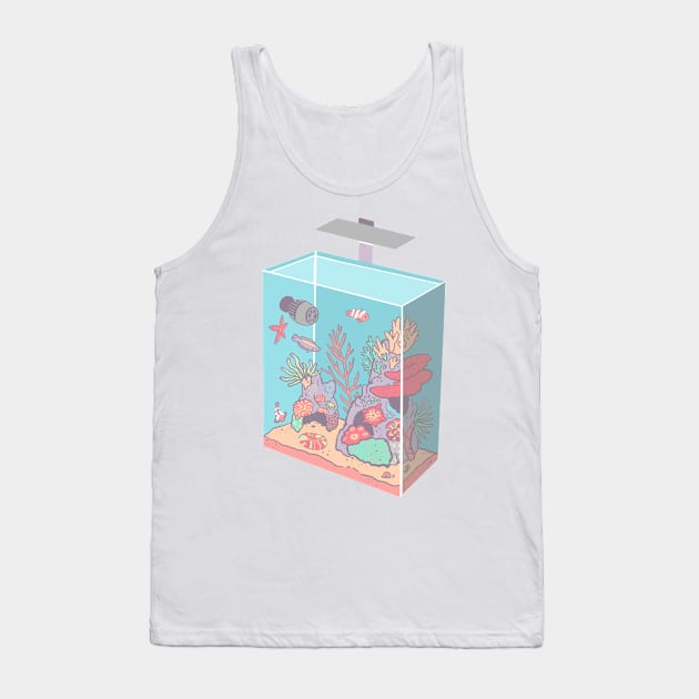 Isometric Coral Reef Tank with Fish Tank Top by narwhalwall